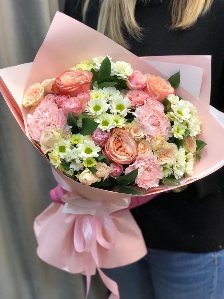 Букет цветов из: Гвоздики, Розы и Хризантемы в Первомайском Томской области