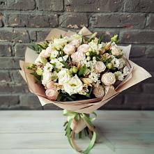 Букет цветов из:  Альстромерии, Розы и Хризантемы в Первомайском Томской области
