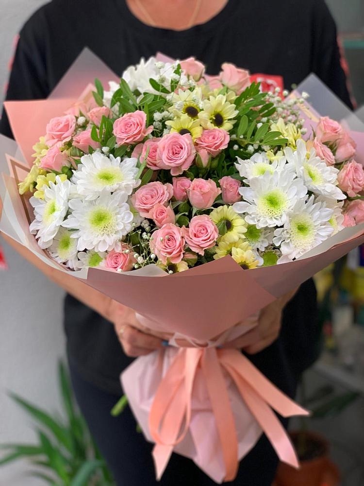 Букет цветов из: Розы и Хризантемы в Первомайском Томской области