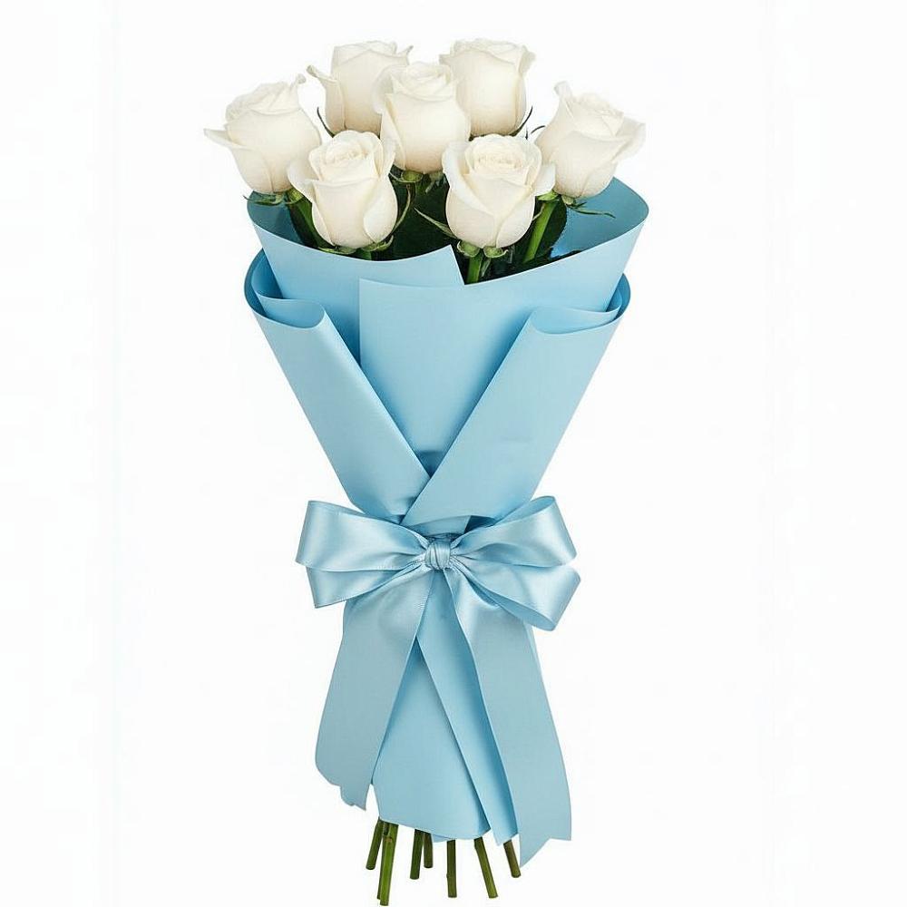 Букет 7 белых роз Проуд в Первомайском Томской области