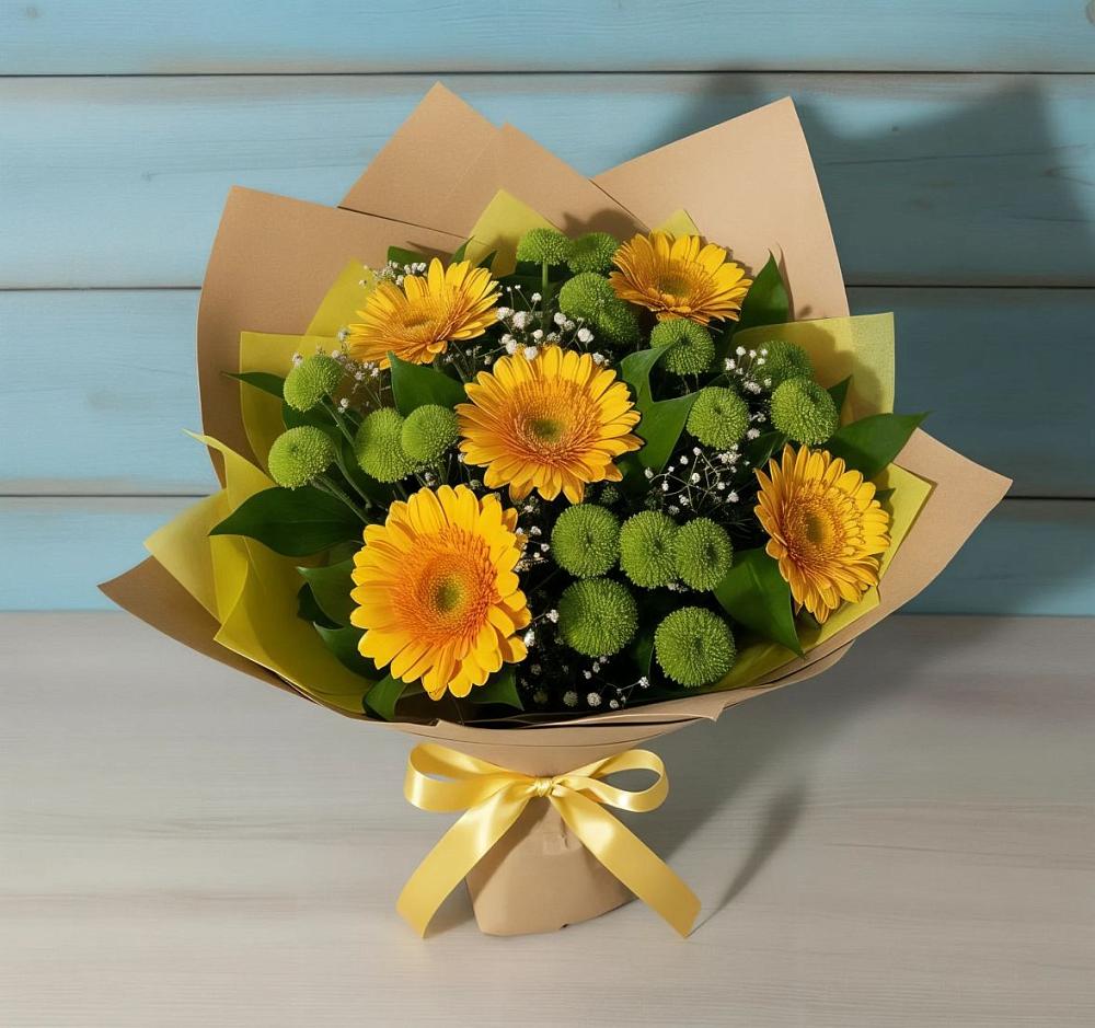 Букет цветов из: Герберы и Хризантемы в Первомайском Томской области