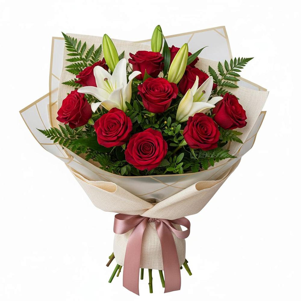 Букет цветов из: Лилии и Розы в Первомайском Томской области