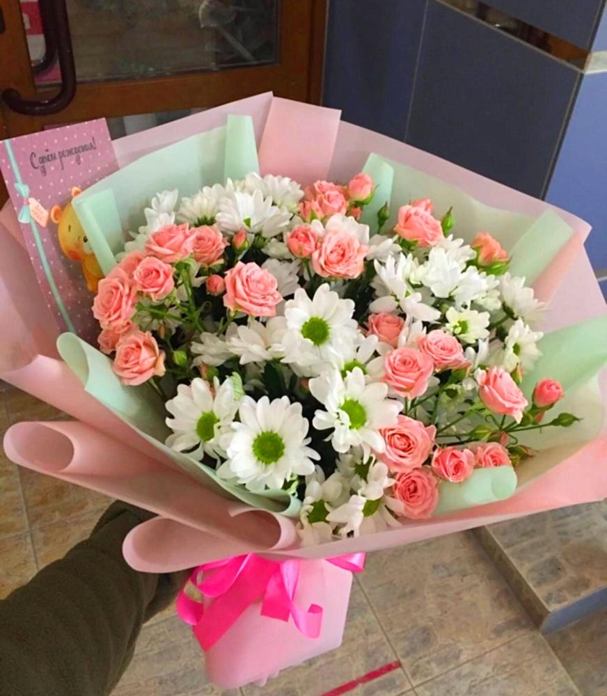 Букет цветов из: Розы и Хризантемы в Первомайском Томской области