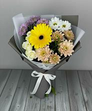 Букет цветов из:  Розы, Герберы и Хризантемы в Первомайском Томской области