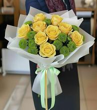 Букет цветов из:  Хризантемы и Розы #REPLACE_PRED# Первомайском Томской области