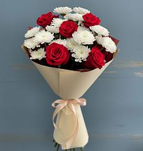 Букет цветов из:  Розы и Хризантемы в Первомайском Томской области