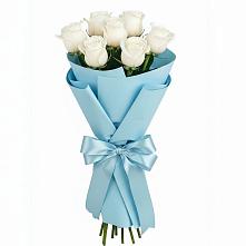 Букет 7 белых роз Проуд в Первомайском Томской области