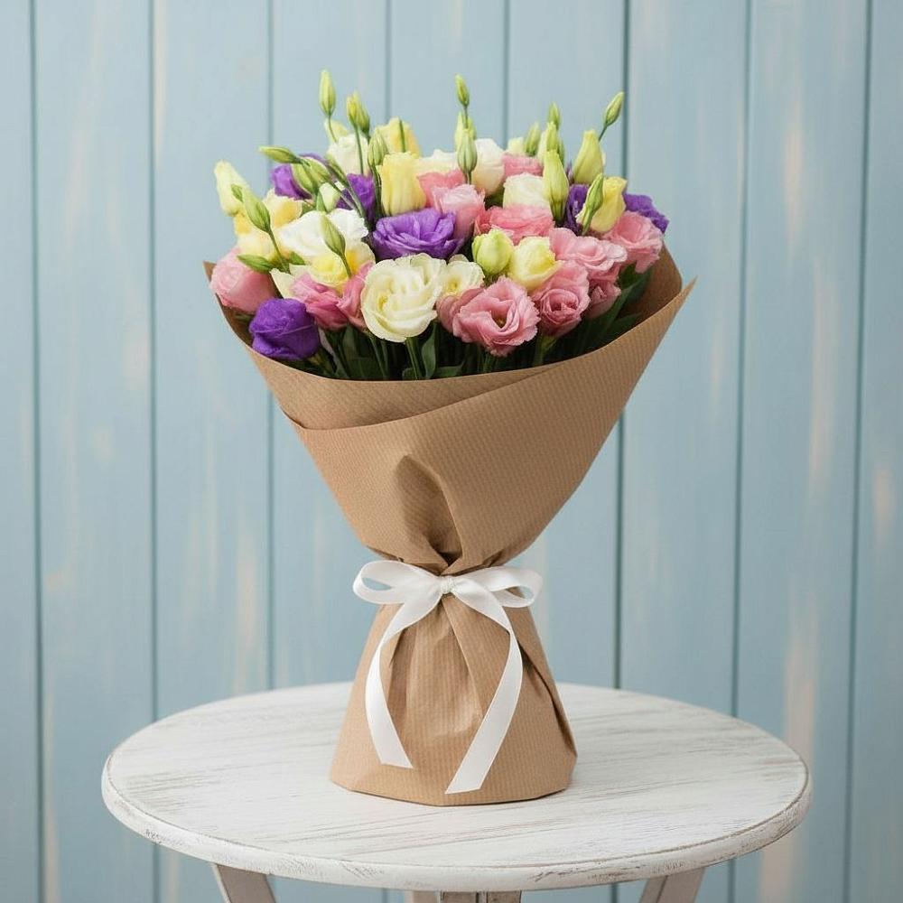 Букет цветов из: Лизиантусы в Первомайском Томской области