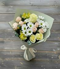 Букет цветов из:  Альстромерии, Розы и Хризантемы #REPLACE_PRED# Первомайском Томской области