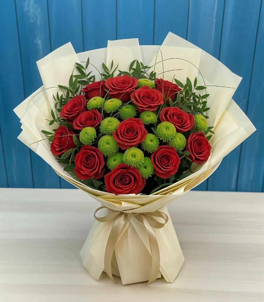 Букет цветов из: Розы и Хризантемы в Первомайском Томской области