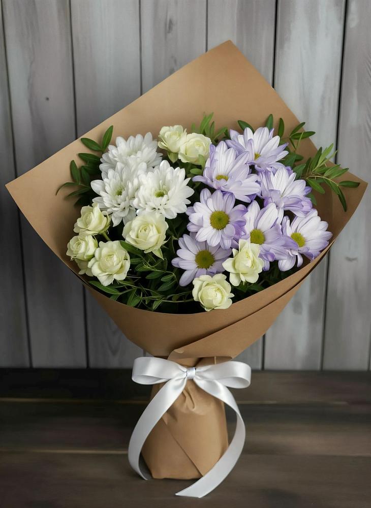 Букет цветов из: Хризантемы и Розы в Первомайском Томской области