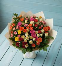 Букет Микс из разноцветных кустовых роз #REPLACE_PRED# Первомайском Томской области